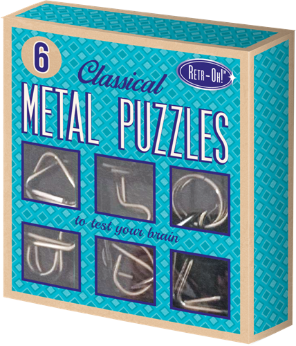 Retr-Oh 6 rompecabezas metálicos para el cerebro / rompecabezas de iq / juegos de ingenio para adultos y niños-2