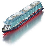 Siku barco crucero juguete Mein Schiff Relax escala 1:1400 metal plástico-2