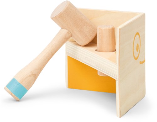 Micki banco de martillos de madera triángulo juguete educativo multicolor-2