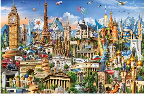 Educa puzzle símbolos de Europa - puzzle miniatura 1000 piezas