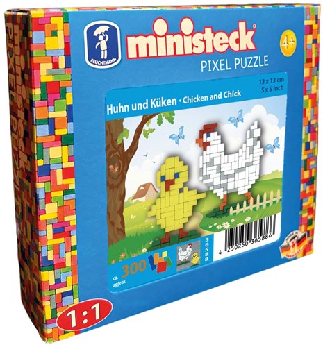 Ministeck juguete mosaico granja gallina - caja pequeña - 300 piezas
