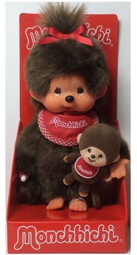 Muñeca de peluche Monchhichi niña con mini Monchhichi - mono 20 cm