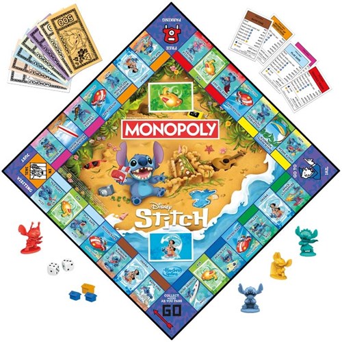Hasbro juego de mesa Monopoly edición Stitch clásicos Disney-2
