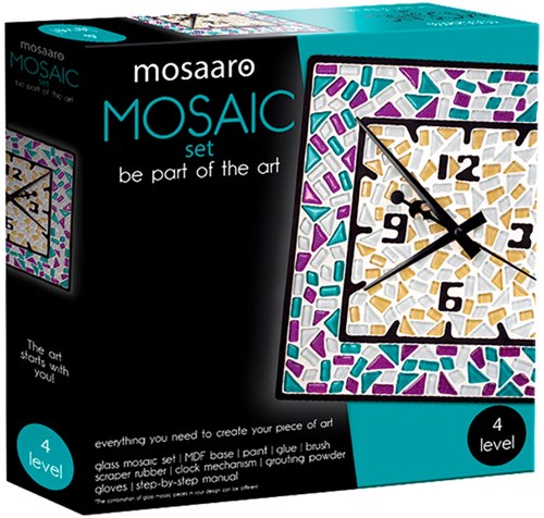 Mosaaro set mosaico reloj cuadrado DIY regalo creativo decoración pared
