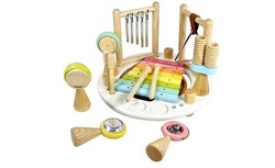 I'm Toy set musical - instrumentos musicales de madera redondos colores pastel