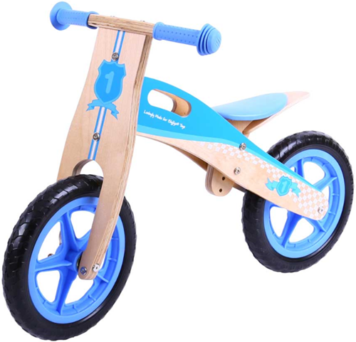 BigJigs bicicleta de equilibrio de madera azul - bici sin pedales para niños