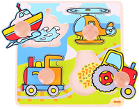 BigJigs puzzle de madera vehículos - juguete educativo 4 piezas