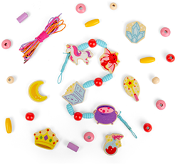 BigJigs set de manualidades joyas cuentas mágicas de madera para niños