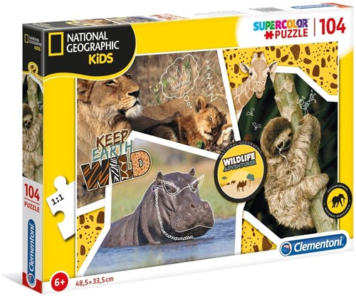 Clementoni puzzle Wildlife Adventure-Supercolor animales 104 piezas niños-2