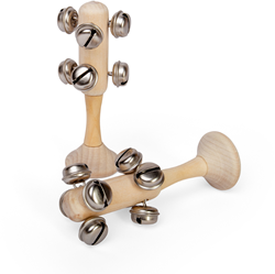 BigJigs juguetes mini palo de campanas natural - instrumento musical para niños