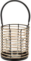 Home & Styling farol decoración madera marrón 17x15,5x14cm luz ambiente
