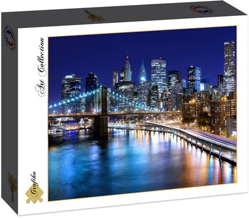 Grafika puzzle New York by Night - rompecabezas ciudad 2000 piezas-2