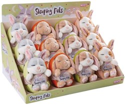 Nici peluche juguete Sleeping Pets conejo en cesta de peluche 12cm