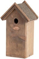 Esschert Design caseta nido pájaros carbonero madera FSC techo betún