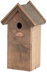 Esschert Design caseta nido pájaros carbonero madera FSC techo betún