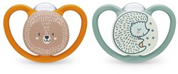 Nuk chupete Airflow Day & Night silicona 6-18M oso erizo set
