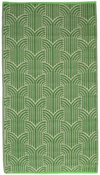 Esschert Design alfombra de balcón art déco verde alfombra exterior permeable