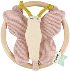 Trixie sonajero bebé juguete mariposa algodón orgánico rosa