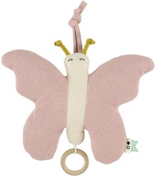 Trixie juguete musical bebé mariposa - algodón orgánico rosa