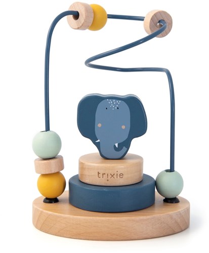 Trixie laberinto de cuentas de madera - juguete educativo Mrs. Elephant azul FSC