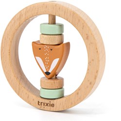 Trixie sonajero de madera para bebé - Mr. Fox - haya FSC - naranja