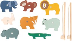 Trixie Juego de pesca de madera - Juego de caña magnética FSC madera - Juguete educativo