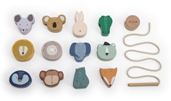 Trixie Cuentas de madera para ensartar animales - Juguete educativo de madera con animales