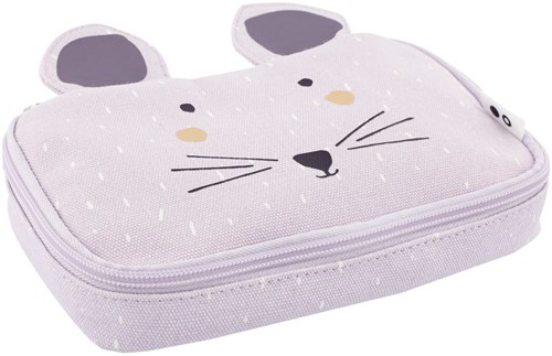 Trixie estuche escolar rectangular Mrs. Mouse algodón morado
