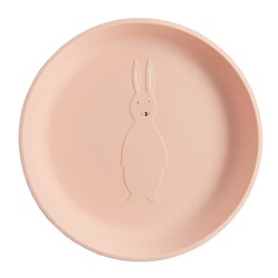 Trixie plato de silicona - vajilla infantil Mrs. Rabbit rosa para bebés