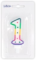 Party Partners vela de cumpleaños número 1 arcoíris multicolor
