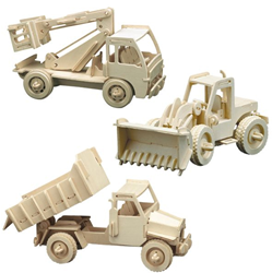 Pebaro set de construcción de madera vehículos de obra juguete creativo