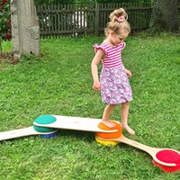 Pedalo juguete de equilibrio bloque apilable de madera extra ancho multicolor-3