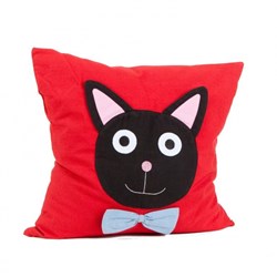 Planet Happy funda de cojín algodón orgánico Pellianni Rita gato rojo