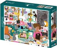 Pieces & Peace puzzle café de gatos - rompecabezas de 1000 piezas-2