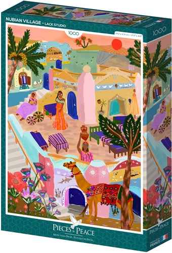 Pieces & Peace rompecabezas Nubian Village 1000 piezas colorido-2