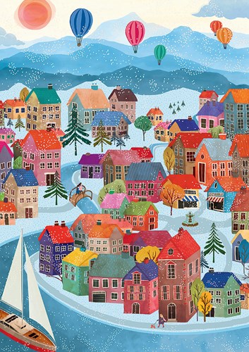 Pieces & Peace rompecabezas Winter Village - 500 piezas juego puzzle