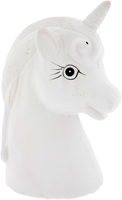 Pincello hucha cabeza de unicornio cerámica 9 cm blanca decoración