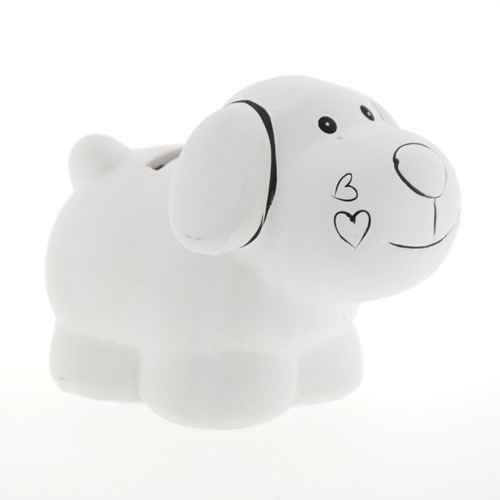 Pincello hucha de cerámica cachorro 9 cm decoración manualidades