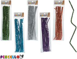 Pincello Pincello Metallic Chenilledraad  Set 6 Kleuren, per kleur 40 stuks