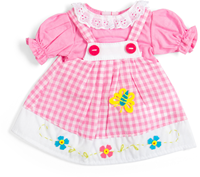 BigJigs muñecas vestido delantal rosa a cuadros ropa muñeca mediana-2