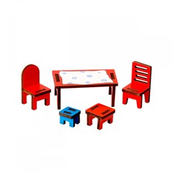 Kinderboeken Pippi Calzaslargas set de muebles de madera accesorios casa de muñecas