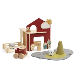 Micki set de granja de madera - mundo de juego granja 21 piezas