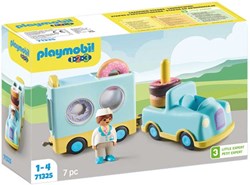 Playmobil 1.2.3 Camión de Donuts - Juguete educativo con función de apilar y clasificar