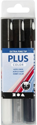 Creativ Company set de rotuladores Plus Color negro gris blanco 3 piezas hobby