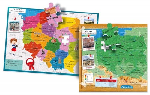 Clementoni puzzle mapa de Polonia - juguete educativo 104 piezas
