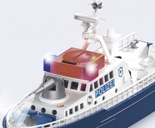 Siku barco de policía juguete con luces, sonido y cañón de agua-2
