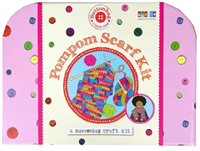 Buttonbag kit bufanda de pompones - set creativo DIY para niños