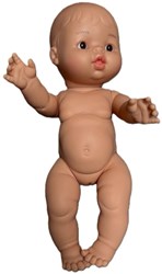 Muñeca Paola Reina Gordi niña muñeca bebé ojos marrones y pecas 34cm