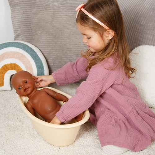 Heless bañera de juguete para muñecas beige plástico 41x23x13 cm