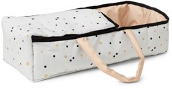 Skrallan capazo para muñecas portabebés para muñecas hasta 45 cm blanco lunares
